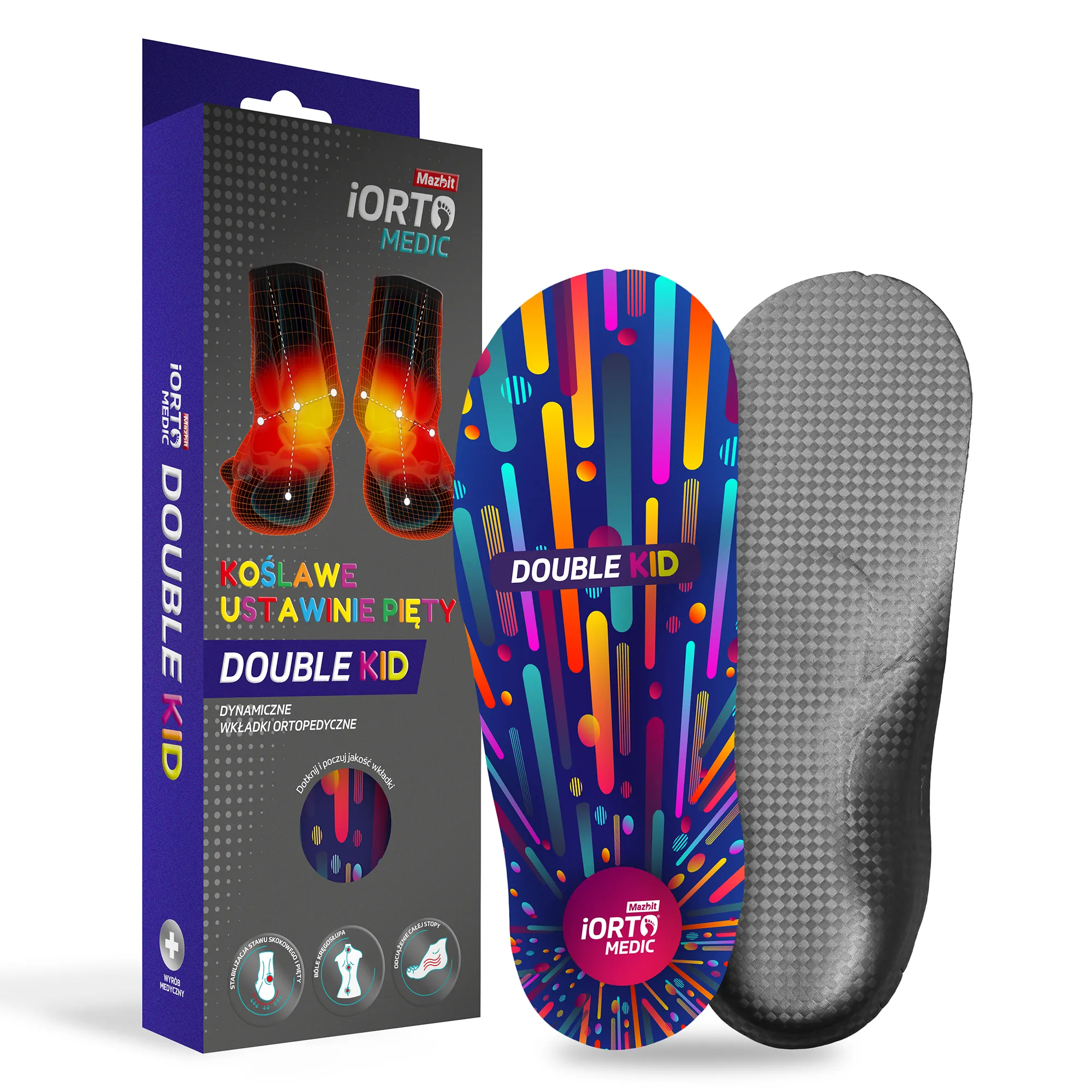 MAZBIT DOUBLE KID wkładki ortopedyczne dla dzieci na koślawe ustawienie pięty
