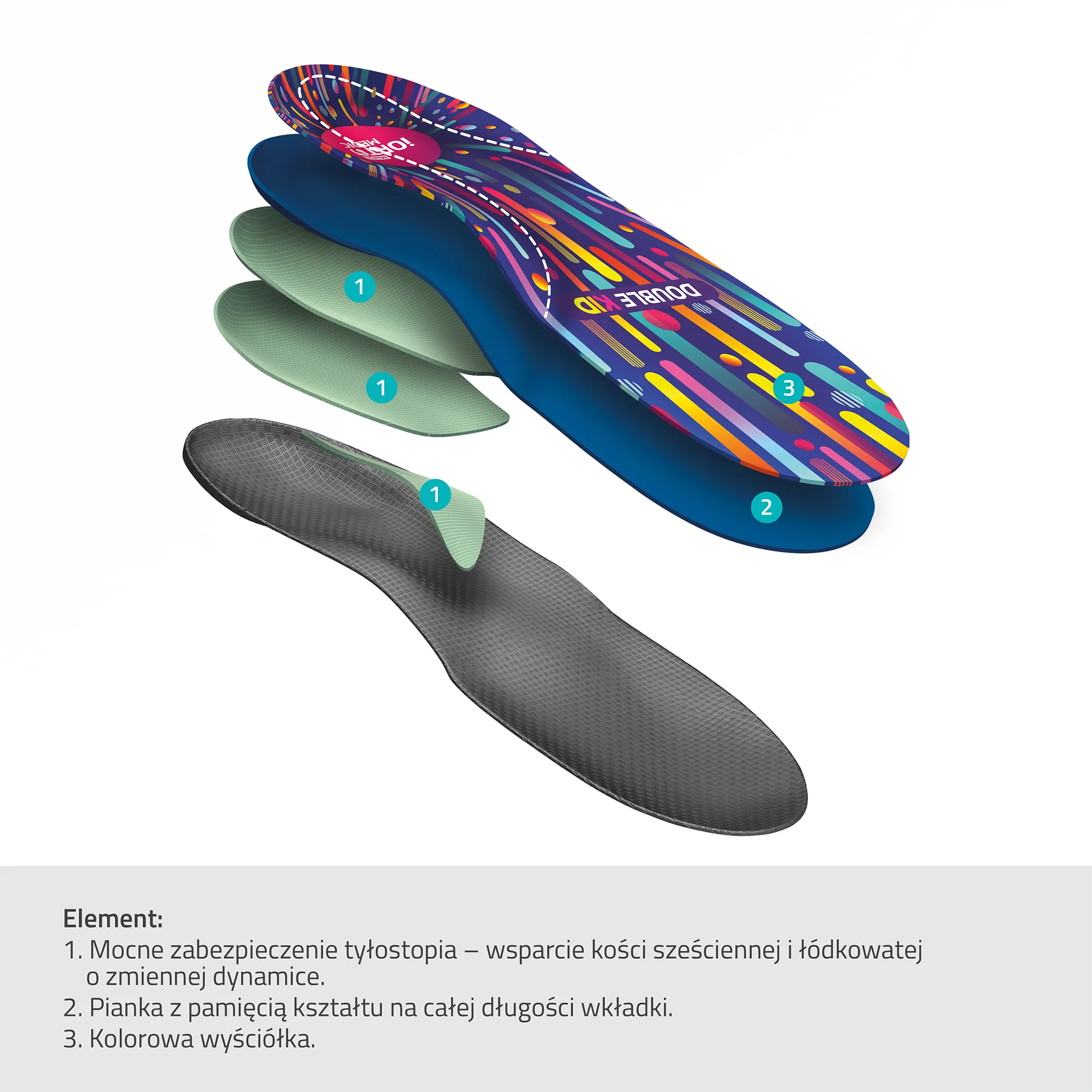 MAZBIT DOUBLE KID wkładki ortopedyczne dla dzieci na koślawe ustawienie pięty
