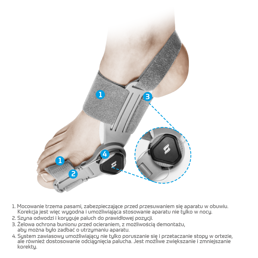 CORRECTOR PRO MS518 regulowany aparat korygujący haluksa