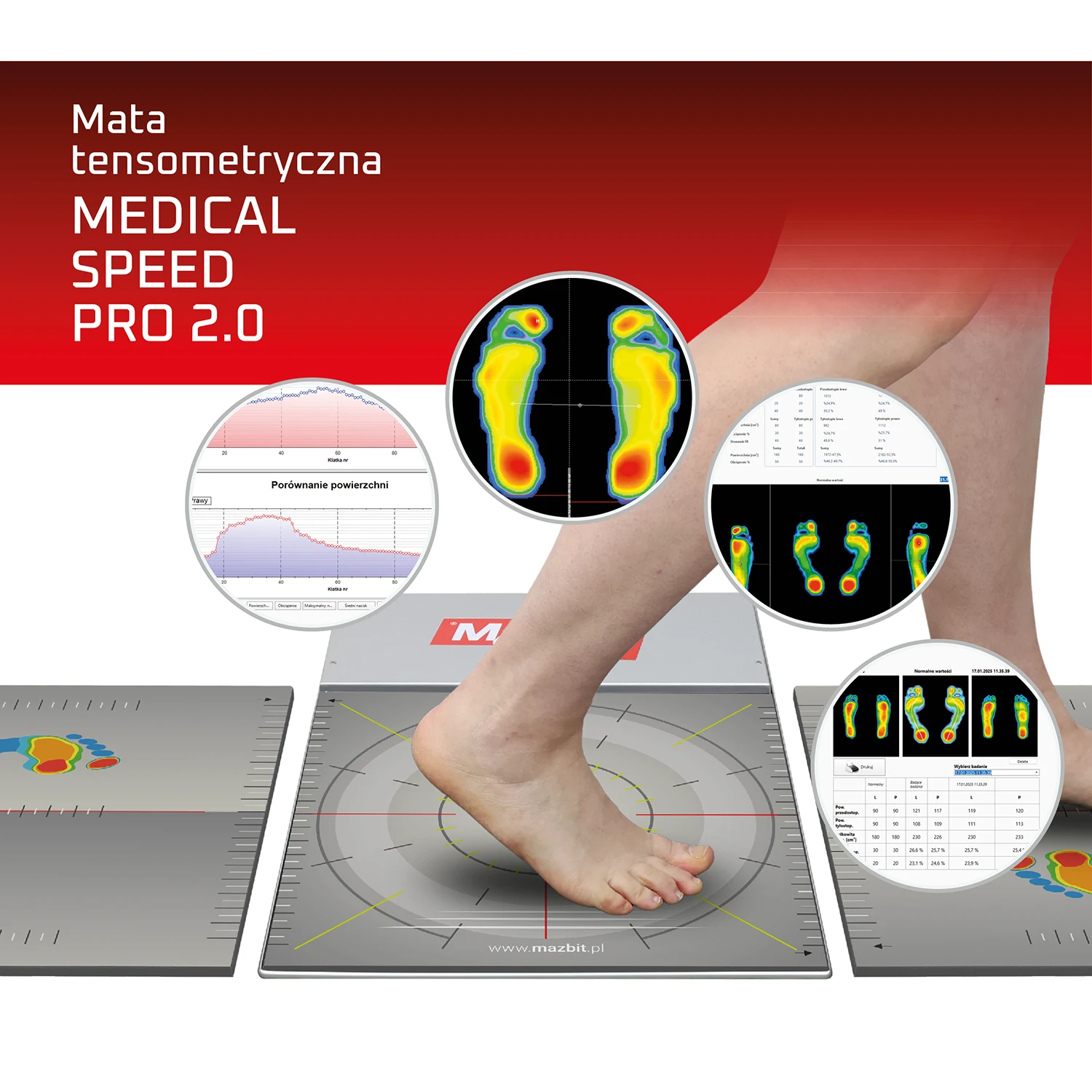 Mata tensometryczna do badania stóp MEDICAL SPEED PRO 2.0