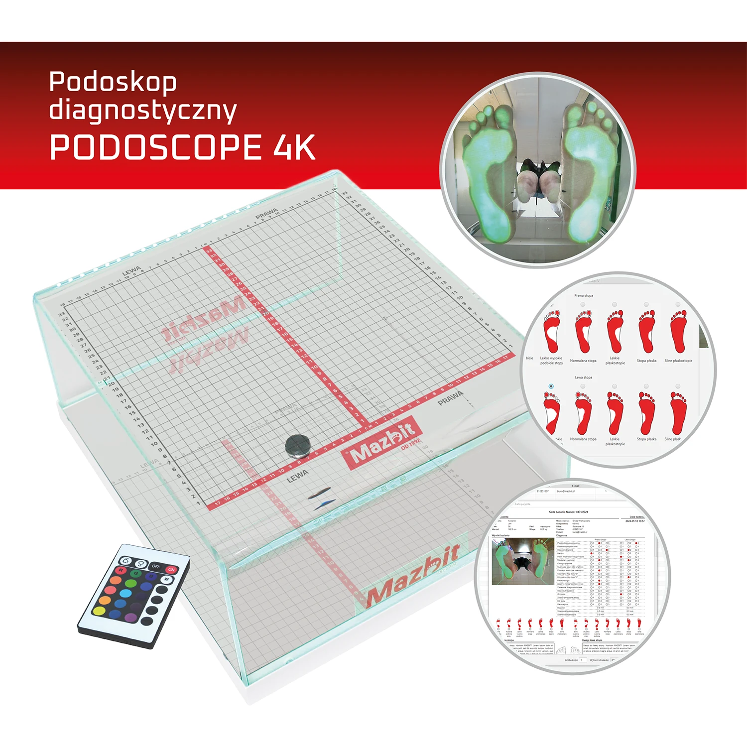 Podoskop diagnostyczny do badania stóp PODOSCOPE 4K