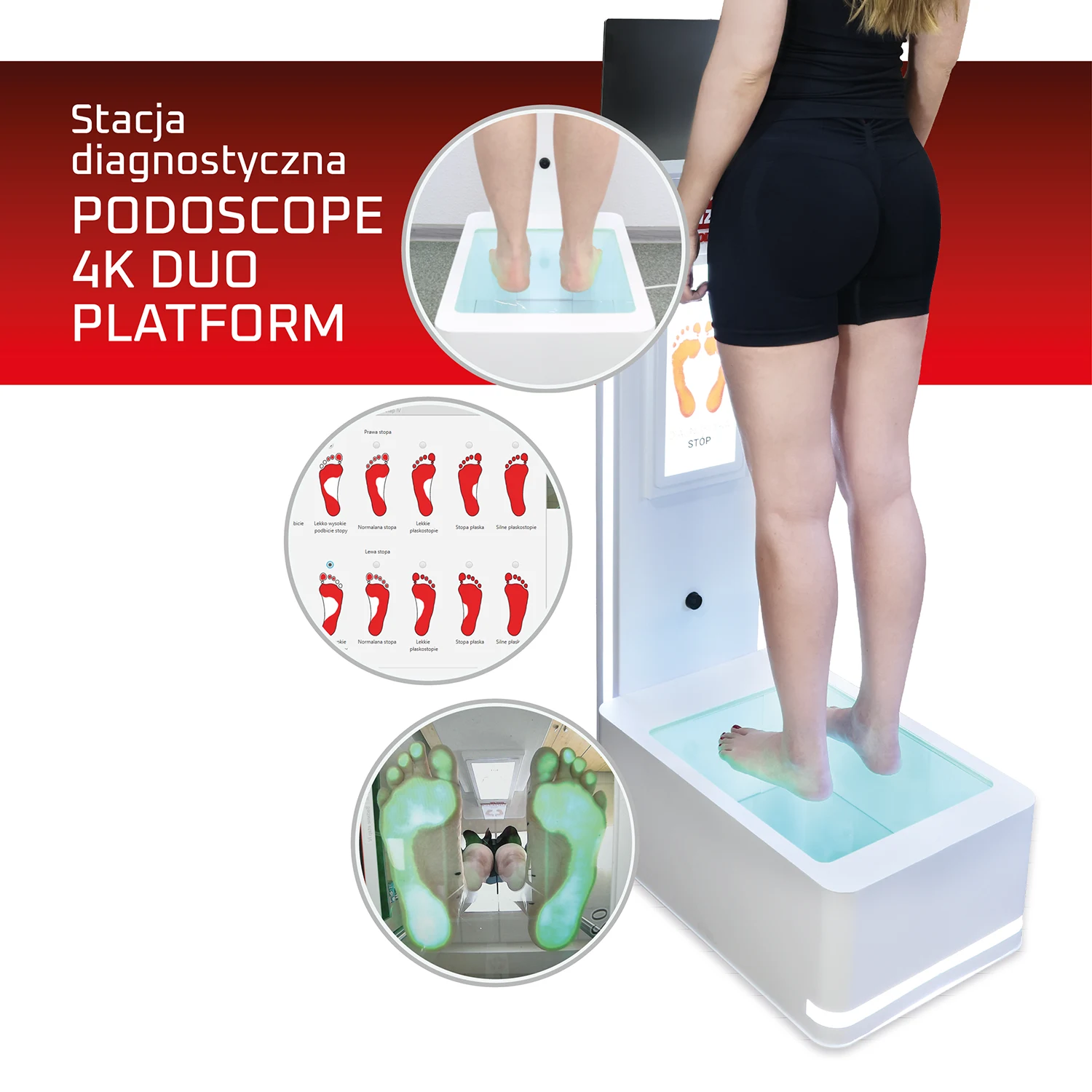 Stacja diagnostyczna do badania stóp PODOSCOPE 4K DUO - PLATFORM